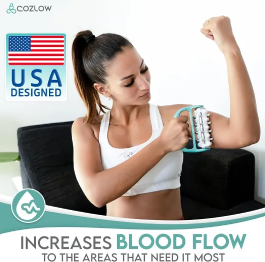 Masseur de drainage lymphatique MyoRelease (vert), outil de massage ultime pour la libération des fascias et des tissus cicatriciels, rouleau de massage personnel pour les jambes par Cozlow Lymphatic Drainage Massager
