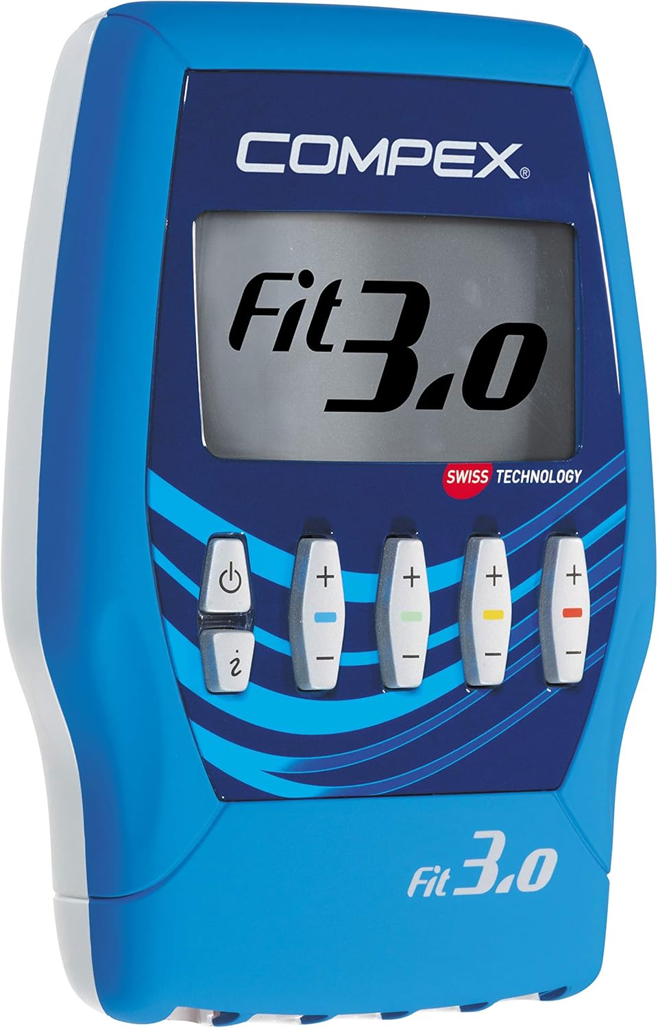 FIT 3.0 - Electrostimulateur Musculaire EMS, TENS, Massage - 4 canaux indépendants, 999 Niveaux d'intensité, 20 programmes - Compatible Application Coach - Capteur MI Sensor - Bleu