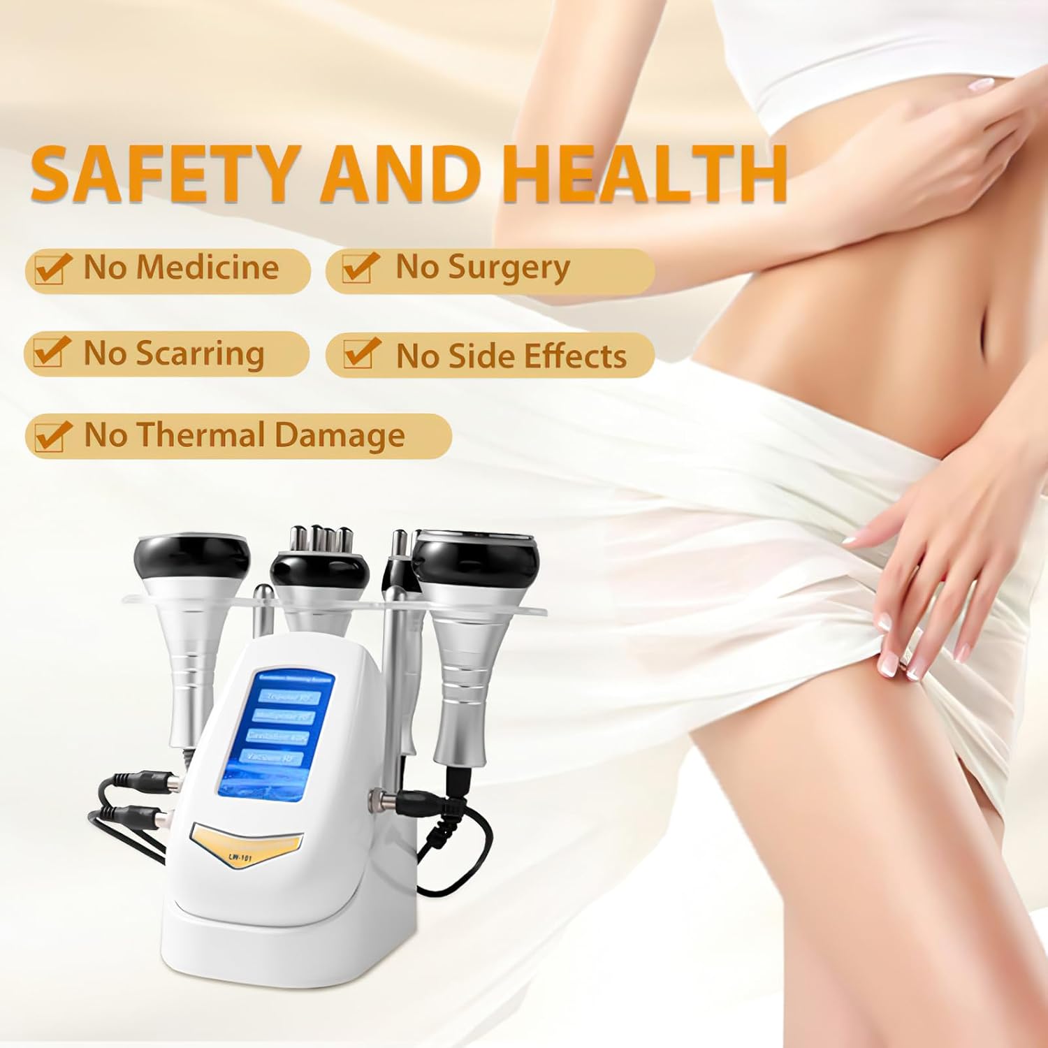 40K Corps Amincissant Machine, RadiofréQuence - Machine De Sculpture Corporelle 4 En 1, Masseur Anti Cellulite Appareil Minceur Pour Resserrer La Peau, Visage, Les Bras