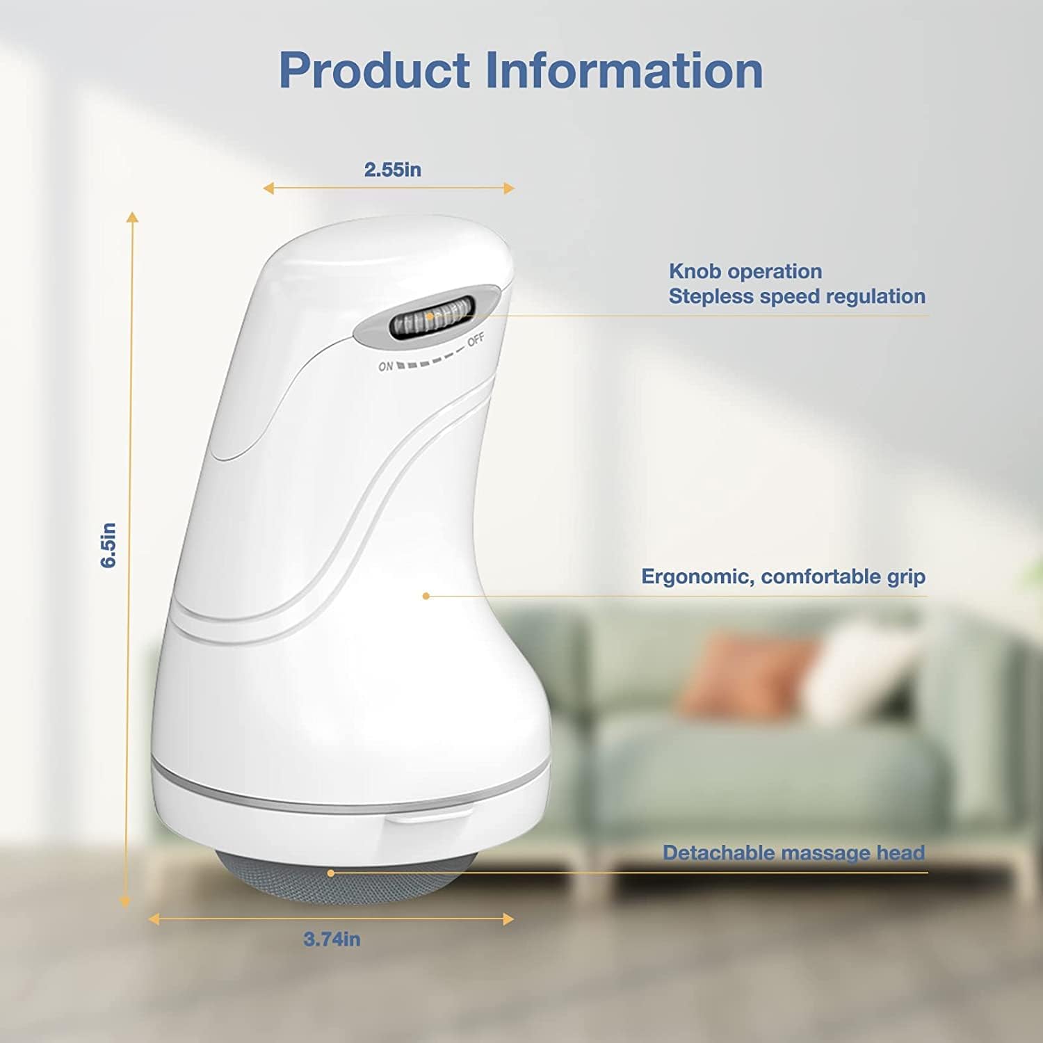 Masseur éLectrique Anti-Cellulite, Puissant Appareil Pour Les Mains, Avec 8 Accessoires Pour Soulager La Fatigue Sur Le Cou, éPaules, L'Abdomen, Jambes Et Fesses Noir Ou Blanc