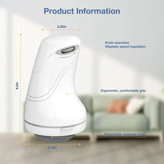 Masseur éLectrique Anti-Cellulite, Puissant Appareil Pour Les Mains, Avec 8 Accessoires Pour Soulager La Fatigue Sur Le Cou, éPaules, L'Abdomen, Jambes Et Fesses Noir Ou Blanc