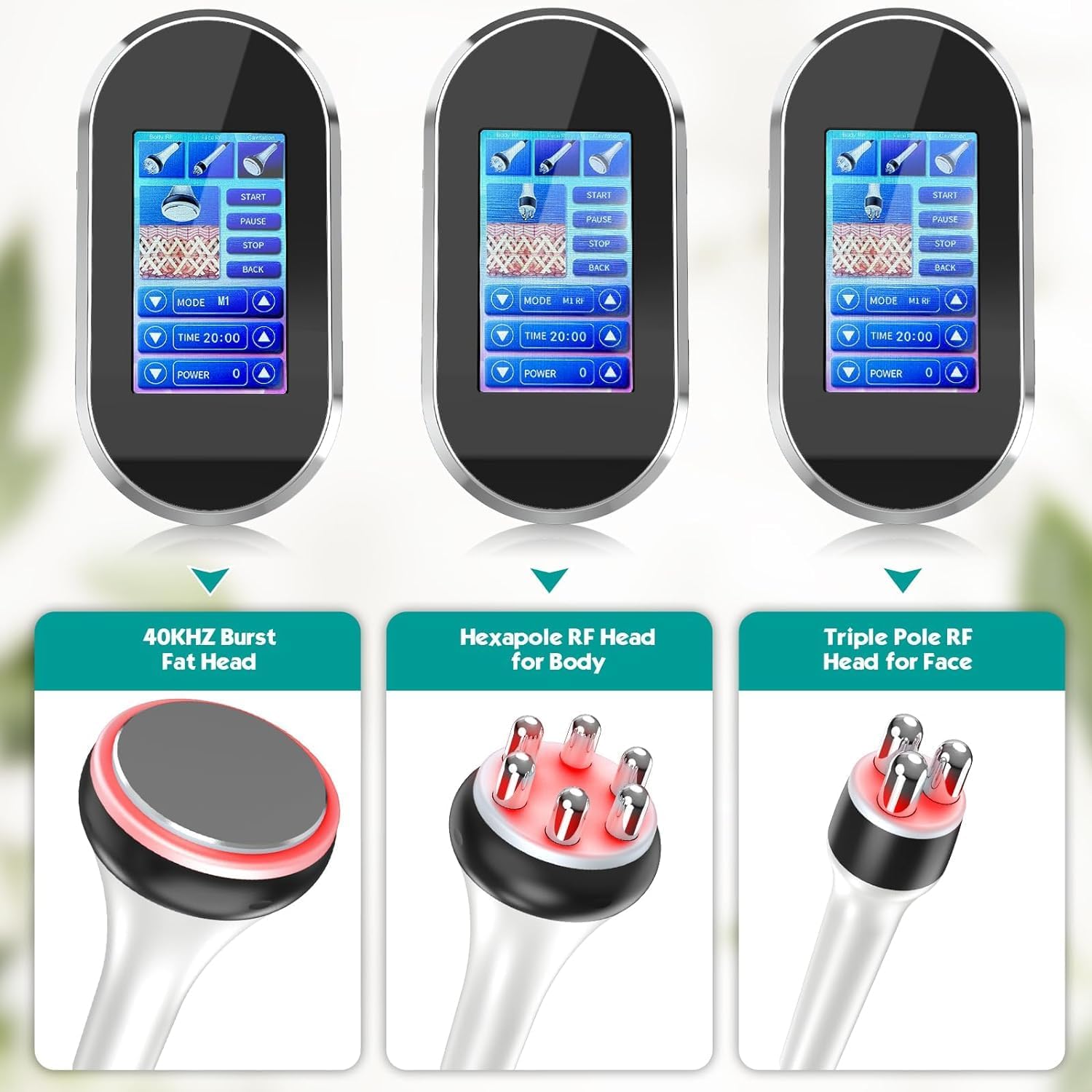 40K Corps Amincissant Machine, 3 en 1 Lipocavitation Radiofrequence Appareil Multipolaire Radiofréquence Visage Corp Appareil Anti Cellulite pour l'abdomen Fesses et les Cuisses Blanc