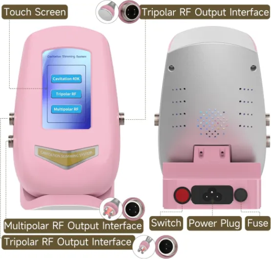 Radiofréquence Visage, Durskf 3 en 1 Appareil Anti Cellulite Minceur 40K Lipocavitation Radiofrequence Visage Corps Amincissants et Raffermissants Masseur (M)