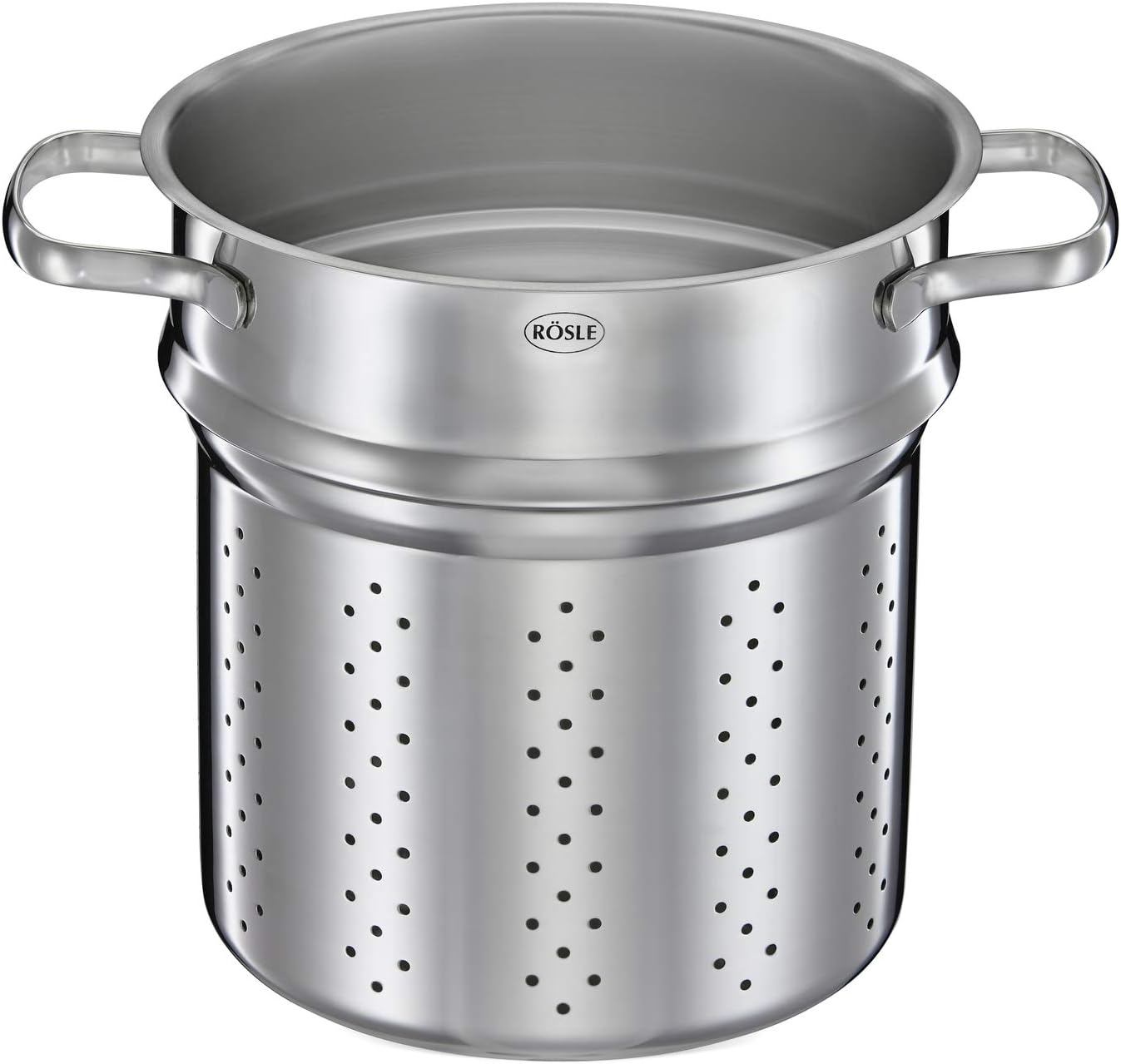 Elegance Faitout pour Pâtes, Marmite Haut de Gamme en Acier Inoxydable pour Préparer Nouilles ou Légumes, 5 Litres, Acier Inoxydable 18/10, Graduation Intérieure, Compatible Induction