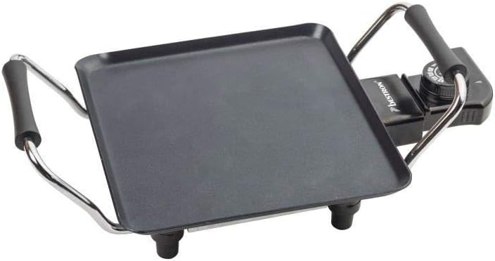 Plancha électrique, Barbecue electrique avec revêtement anti-adhésif, Gril de table pouvant jusqu'à 2 personnes, avec réglage de la température en continu, Couleur: noir Moderne, noir, finition mate Unique