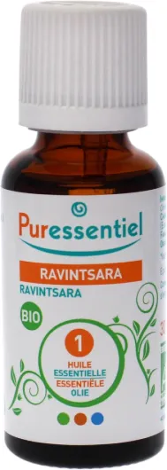 Huile Essentielle Ravintsara BIO – Contribue à la défense antivirale – 100% pure et naturelle – HEBDD – Cinnamomum camphora cineoliferum – 30 ml