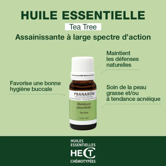 PRANARÔM - Tea Tree - Huile Essentielle Chémotypée - Défenses Naturelles - 100% Pure Et Naturelle - HECT - 10 ml (Lot de 2)