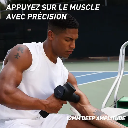 Pistolet de massage Masseur musculaire Percussion des tissus profonds Masseur corporel électrique portabl de sport super silencieux pour la relaxation musculaire profonde, opove M3 Pro Noir Negro