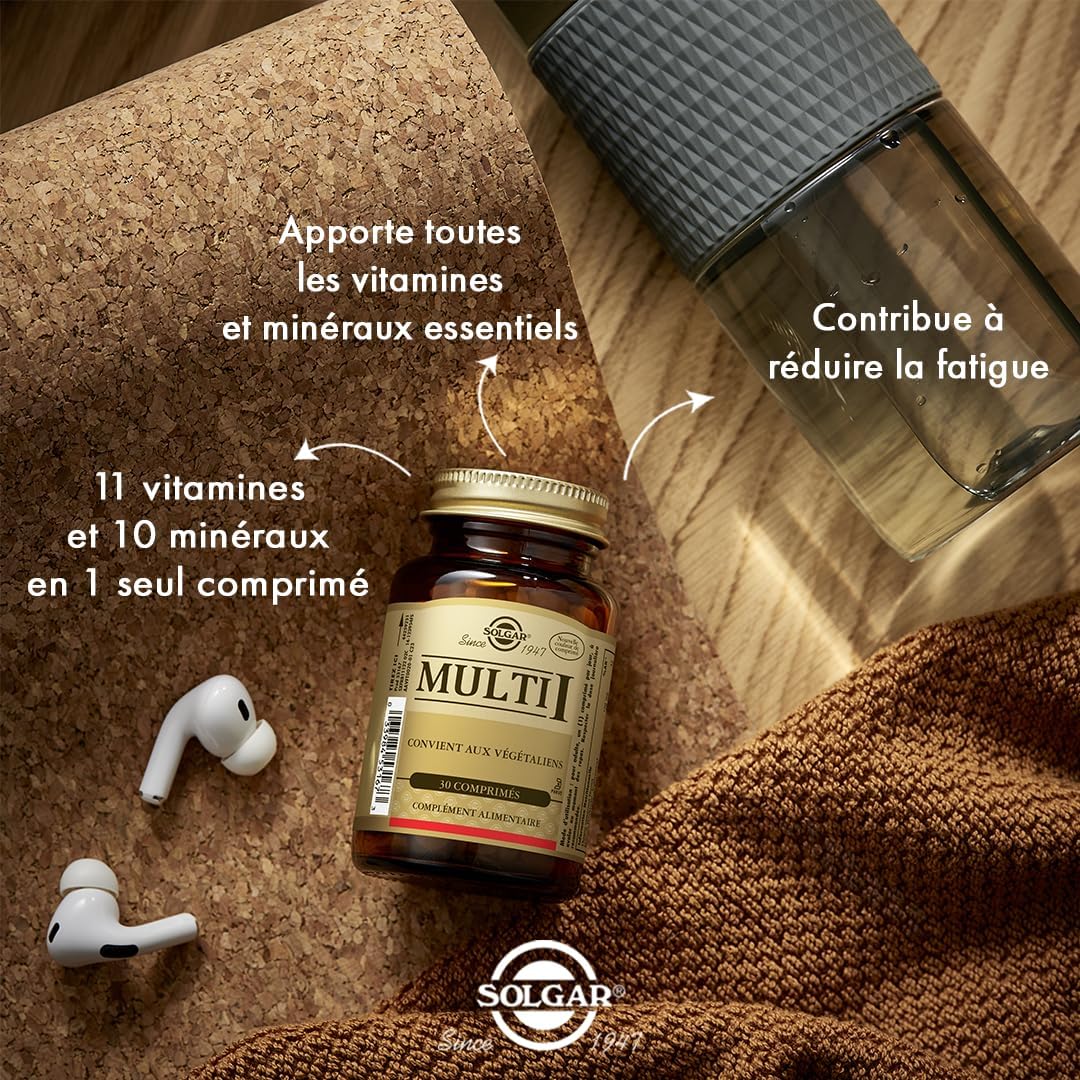 Multi I - Multivitamine Complète - Réduction de la Fatigue - Fer, Magnésium, Vitamines, Zinc, Minéraux - Vitalité et Energie - Complément Alimentaire - Flacon de 30 comprimés
