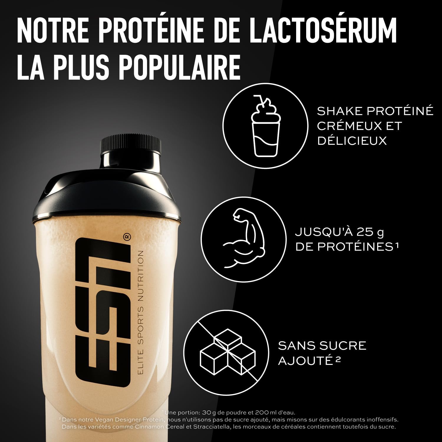ESN Designer Whey Poudre de protéine, Neutre, 1 kg, jusqu'à 23 g de protéines par portion, idéale pour la construction et le maintien musculaire - fabriquée en Allemagne NATUREL 1 kg (Lot de 1)