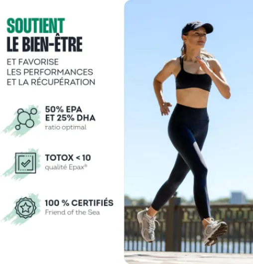 Oméga 3 concentrés 50% EPA / 25% DHA - Qualité Epax® - Pureté Totox <10 - Certifiés Friend of the Sea - Complément alimentaire Bien-être & Performance - Fabriqué en France