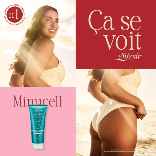 Minucell - Crème Hydratante Anti-Cellulite - Tonifie et Remodèle la Silhouette - Réduit la Cellulite et la Peau d'Orange - Hydratant + Raffermissant Corps - 200ml
