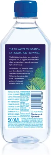 Water - Eau Minérale Plate des Îles Fidji - bouteilles de 50cl - Eau Artésienne Enrichie en Minéraux - Filtration Naturelle, Conditionnée sans Contact avec la Main de l'Homme - 500 ml (Lot de 1)