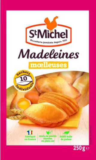 Madeleines Moelleuses Natures x10 en sachet individuel 250g (Lot de 3) Nature 250 g (Lot de 3)