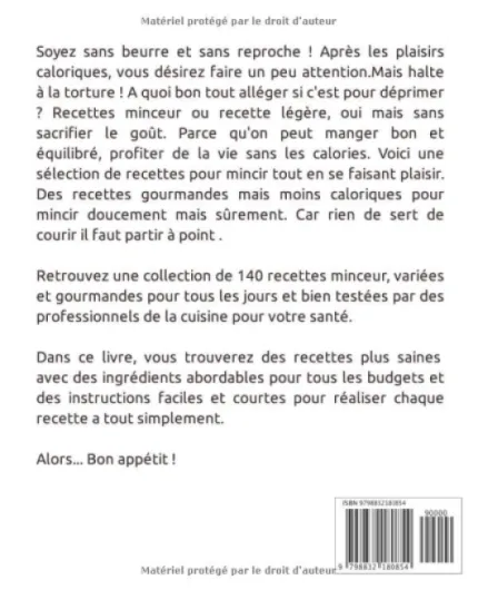 Livre de recettes Minceur: 140 recettes gourmandes pour tous les jours