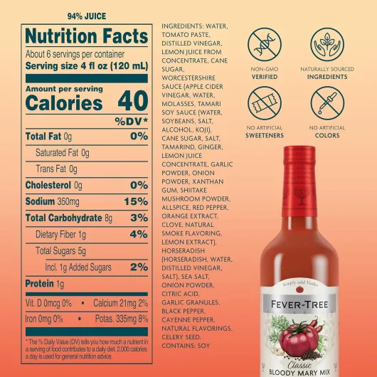 Fever Tree Classic Bloody Mary Mélange de 80 ml Bloody Mary 25.36 Fl Oz