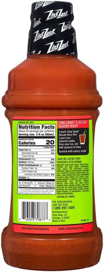 Zing Zang Mélange Bloody Mary de 1,8 l (lot de 2).