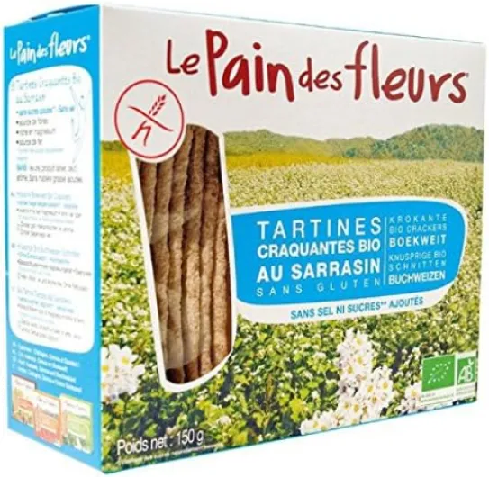 LE PAIN DES FLEURS - Lot De 6 Paquets De Tartine Sarrasin Sans Sel Ni Sucres 150G - L'unité