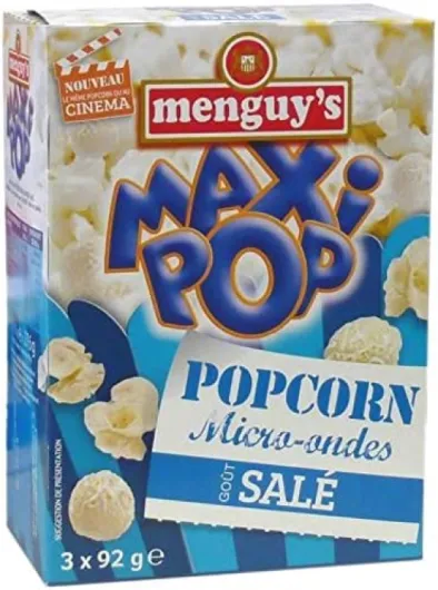 Menguy'S - Pop Corn Micro -Ondes Sale 276G - Lot De 5 - Livraison Rapide en France - Prix Par Lot
