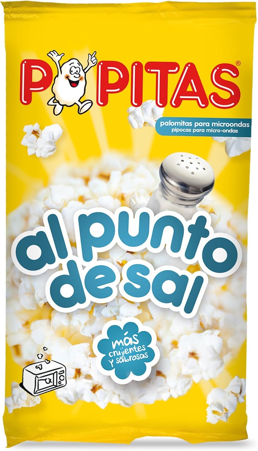 Popitas - Popcorn salé pour micro ondes, sac 100 g - [pack de 8]