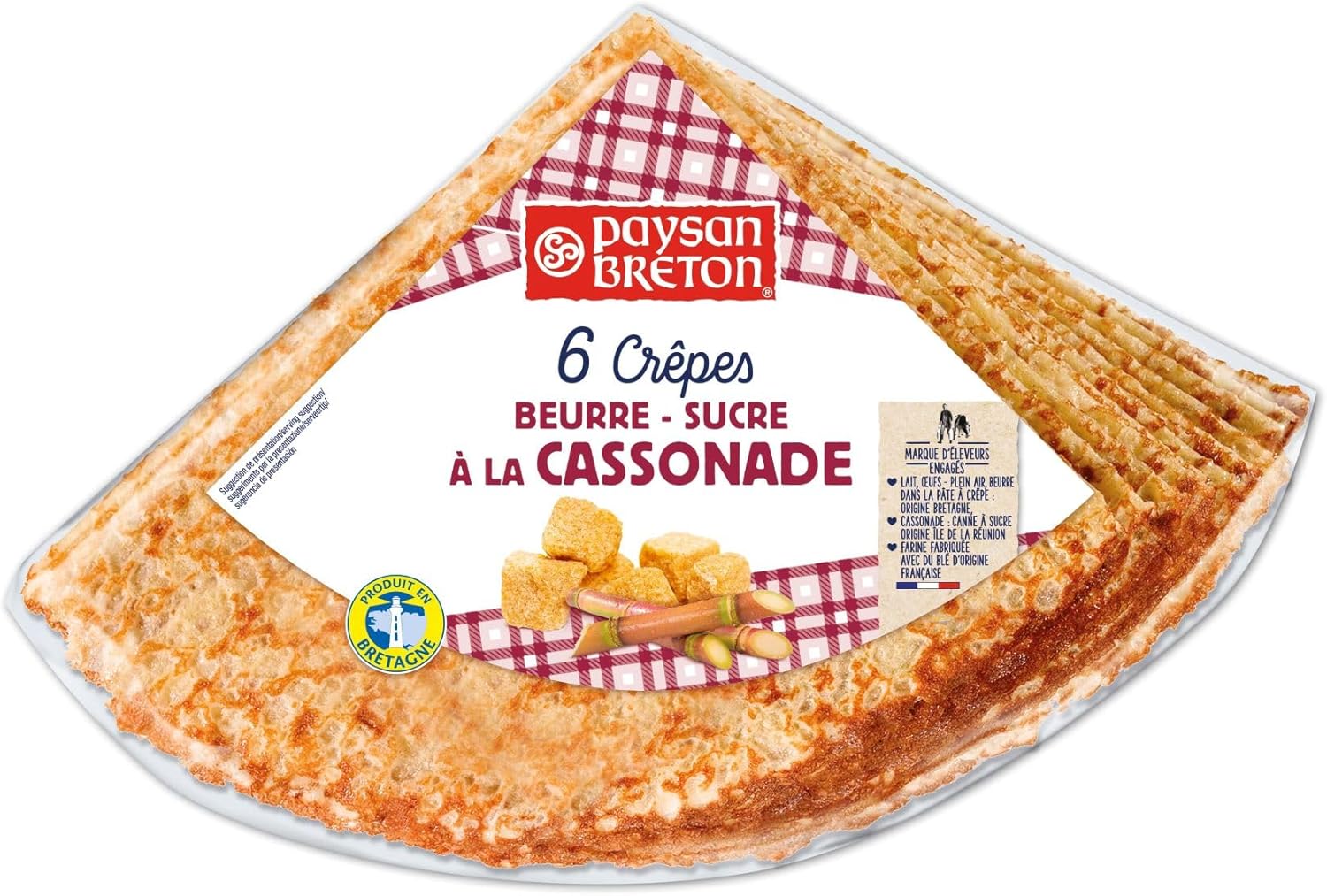 Lot de 4 SACHETS de Crêpes Bretonnes sucrées à la Cassonade *6-24 Crêpes