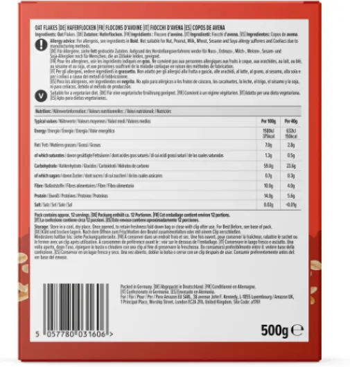 Flocons D'avoine, 500g Flocons D'avoine 500 g (Lot de 1)