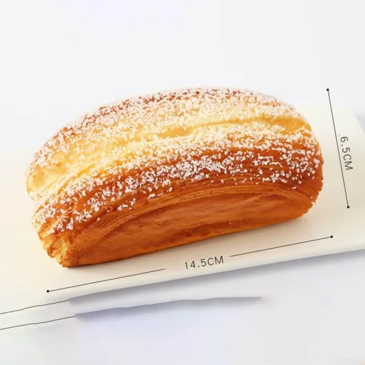 Lot de 2 maquettes de décoration de pain en polyuréthane pour la maison et la boulangerie, accessoire photo réaliste pour pâtisserie mille-Feuille, 14,5 x 6,5 x 6,5 cm