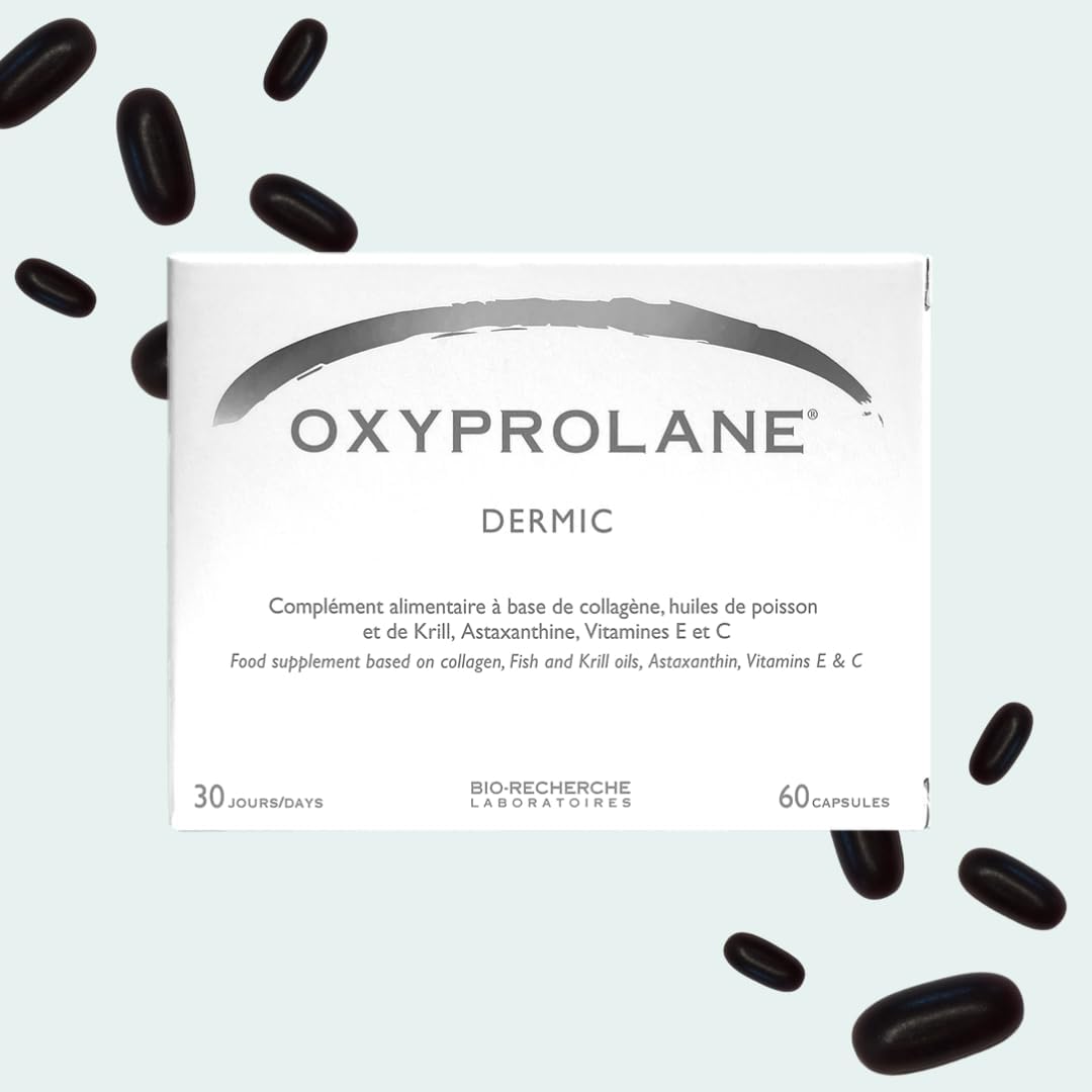 Oxyprolane® Dermic • Complément Alimentaire Anti-âge et Cicatrisant • Cure 1 mois / 60 gélules (2/j) • + 30% de synthèse du collagène en 3j • Fabriqué en France