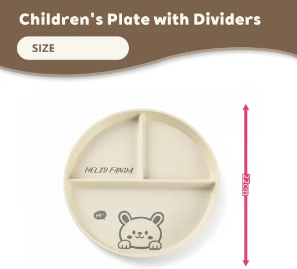 Assiette Compartiment Enfant Antidérapante, Matériau Recyclé Sécuritaire, Idéal Petit Déjeuner Goûter Bébé