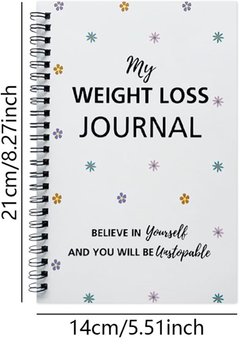 Journal alimentaire de perte de poids, 21 x 14 x 0,4 cm, carnet de suivi de santé et de remise en forme, suivi de progrès, planificateur de bien-être pour homme et femme, nutrition, définition