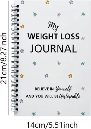 Journal alimentaire de perte de poids, 21 x 14 x 0,4 cm, carnet de suivi de santé et de remise en forme, suivi de progrès, planificateur de bien-être pour homme et femme, nutrition, définition