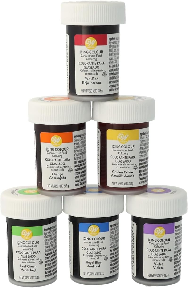 Wilton - Lot de colorants alimentaires - Chaque couleur poids net 28g 28.3 g (Lot de 6)