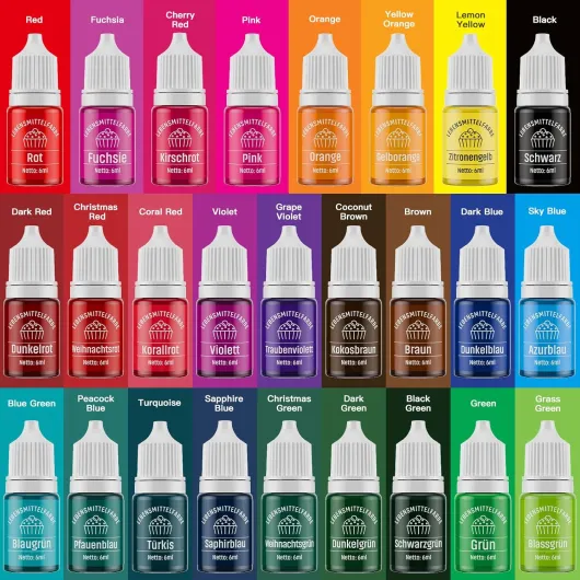 Waysroma Colorant Alimentaire 26 Couleurs, Hautement Concentré & Sans Sucre Colorant Alimentaire Liquide pour Pâtisserie, Gâteaux, Macarons, Glaçages, Fondants, Pâques Biscuits, Beignets 6 ml (Lot de 26) 156.0