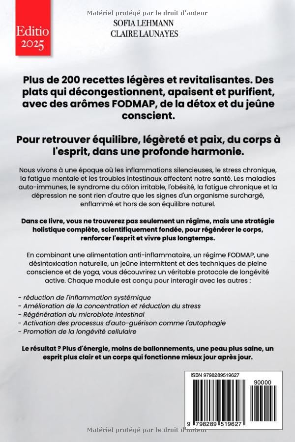 RÉGIME ANTI-INFLAMMATOIRE & FODMAP: 5 LIVRES EN 1 Renforcer le système immunitaire, réactiver le métabolisme et réduire l'inflammation - 200 recettes de désintoxication et de jeûne intermittent - +EBOOK