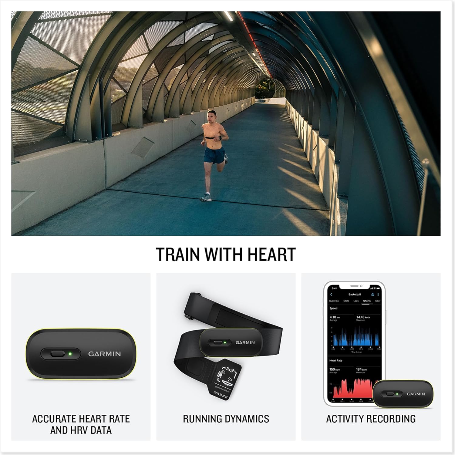 Garmin HRM-600, Premium Heart Rate Monitor, HRV data,Running Dynamics, Steps, Calories, Speed, Distance, Rechargeable battery,Record & sync data without a watch, machine washable strap, Size XS - S XS-S