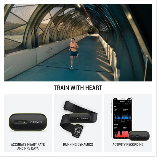 Garmin HRM-600, Premium Heart Rate Monitor, HRV data,Running Dynamics, Steps, Calories, Speed, Distance, Rechargeable battery,Record & sync data without a watch, machine washable strap, Size XS - S XS-S