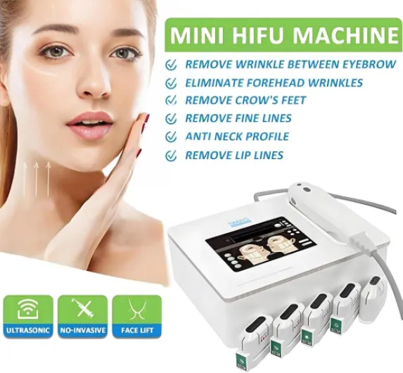 HIFU 7D Appareil de lifting du visage et du corps minceur avec microdermabrasion, 3 capteurs, 3 têtes pour réduction des rides et anti-âge 3Heads