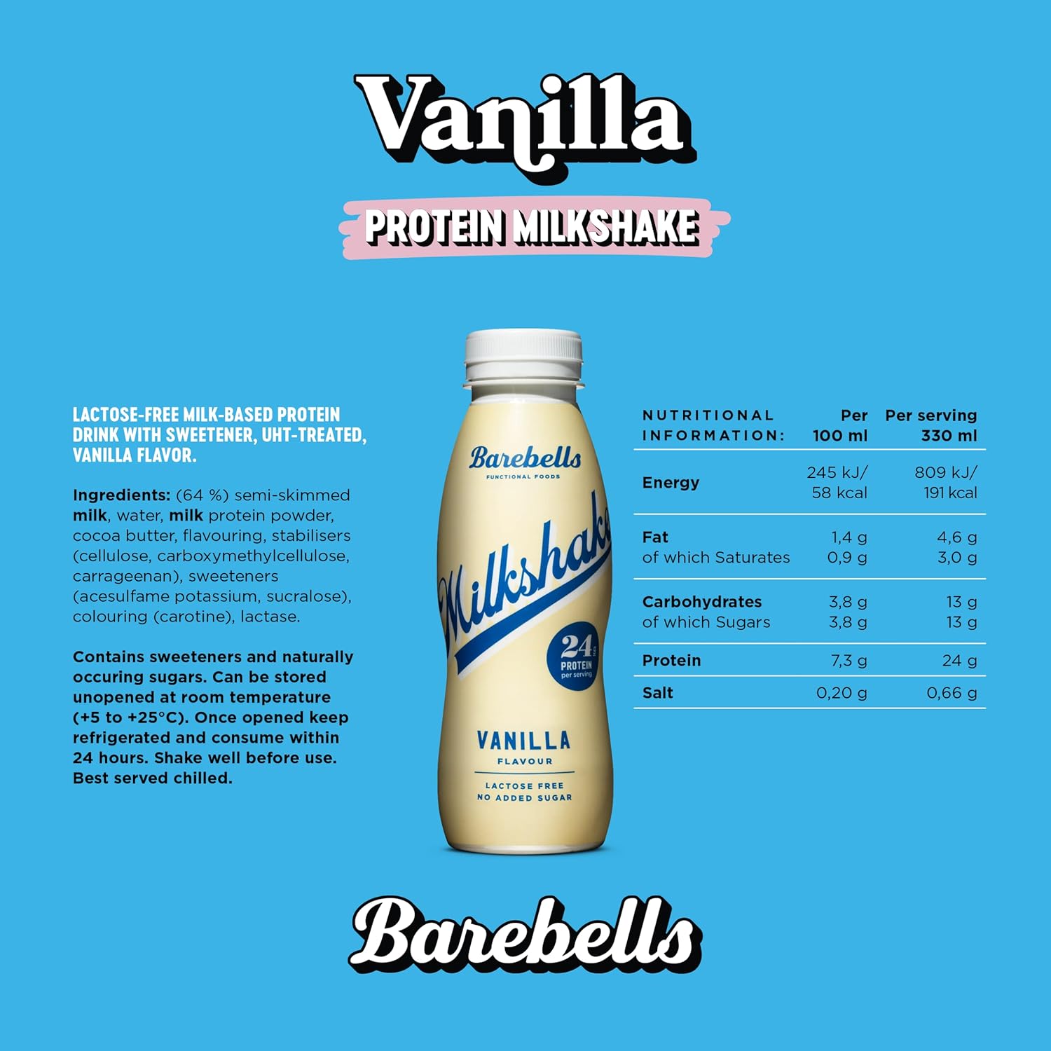 Protein Milkshakes Vanilla 8x330ml Vanille