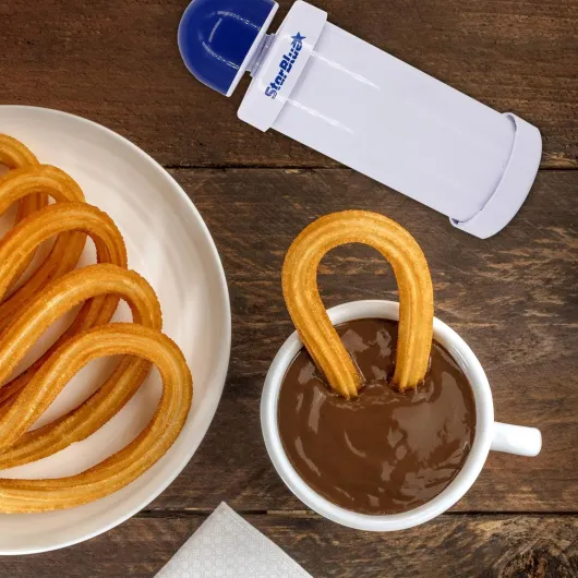 Churrera, Appareil a Churros et Chichi, Avec Livre De Recettes Inclus, Accessoire Permettant De Realiser Des Churros De 8 Formes Differentes