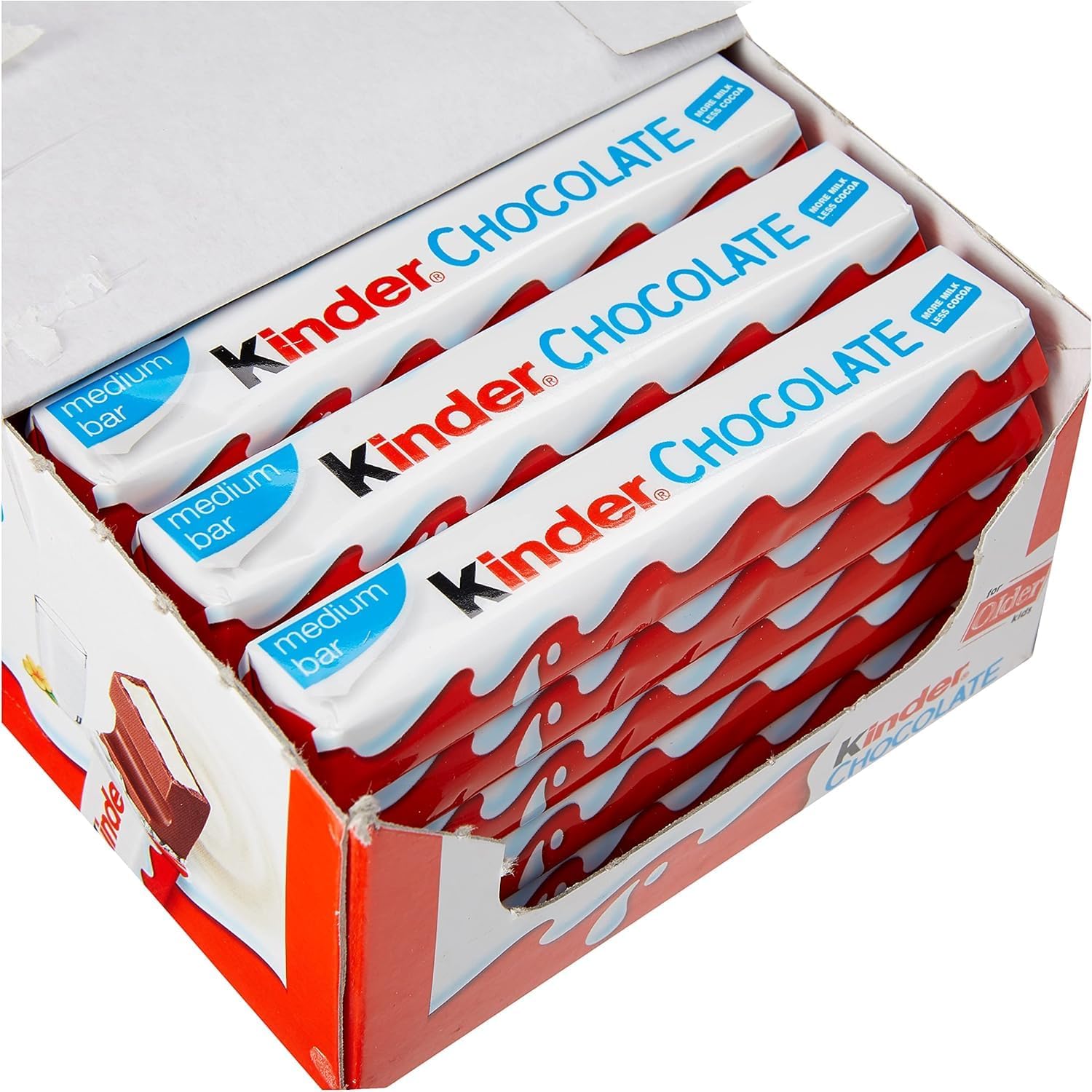 Kinder Maxi Riegel Barre de Chocolat au Lait 21 g (Paquet de 36) – Chocolat au Lait Crémeux avec Cœur Fondant – Snack Gourmand pour Enfants et Adultes