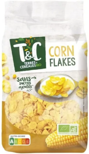 TERRES ET CÉRÉALES - Corn Flakes Sans Sucres Ajoutés Bio 450G - Lot De 3 - Vendu Par Lot