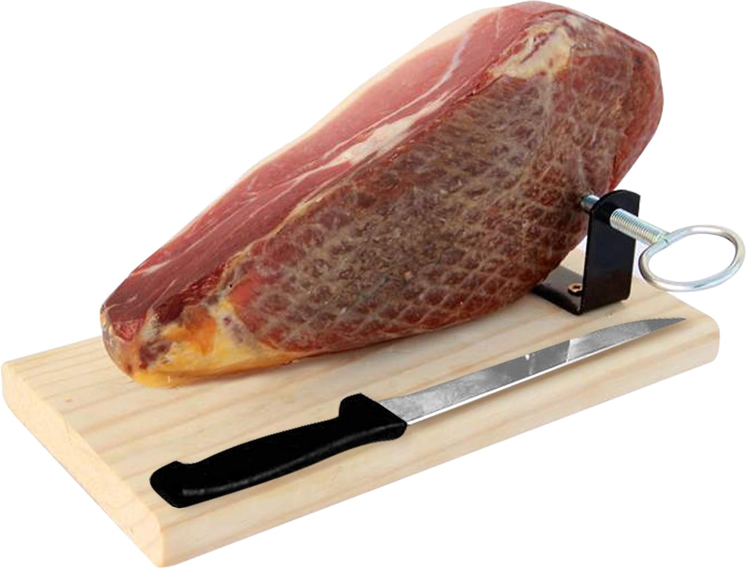 Jambon Serrano Cru Désossé (Jamon Serrano) + Support à Jambon + Couteau 1 Kg (Mini - Premium)
