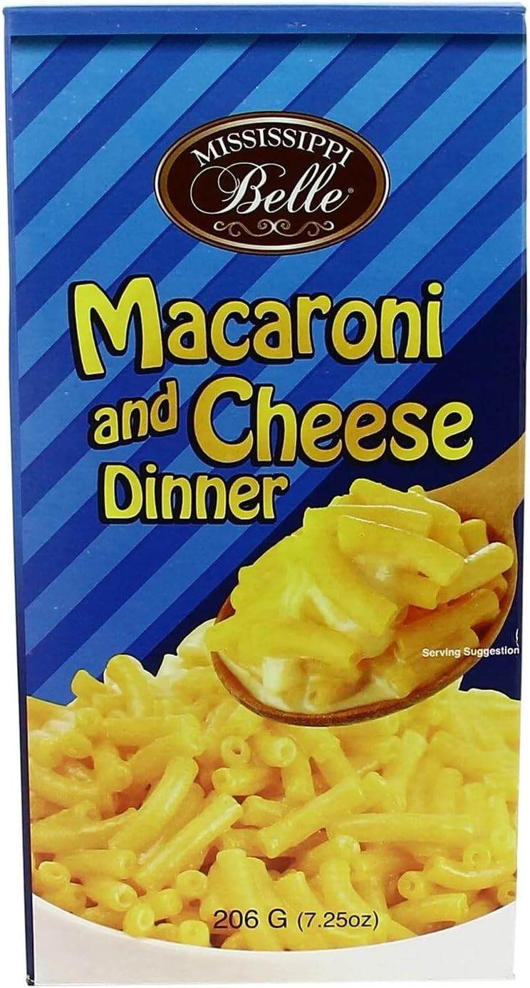 MISSISSIPPI BELLE - Macaroni and Cheese Dinner - Pâtes aux Fromages - Le Mac & Cheese Américain Classique et Authentique - la boite de 206g - Le Lot De 4