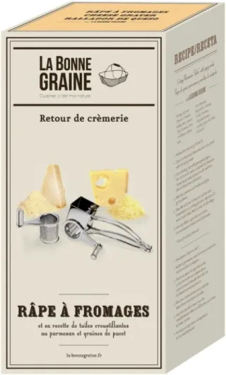 La Bonne Graine N3009X-2 Moulin Râpe Gruyère Inox + Parmesan 2 Tambours, Gris