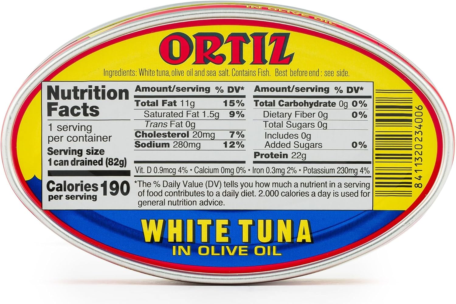 Ortiz Thon blanc à l'huile d'olive, tranches tendres fraîches, thon sauvage espagnol, riche en protéines et en acides gras oméga-3, excellent dans la salade, les pâtes ou les sandwichs – Pas besoin 111.98 g (Lot de 6)