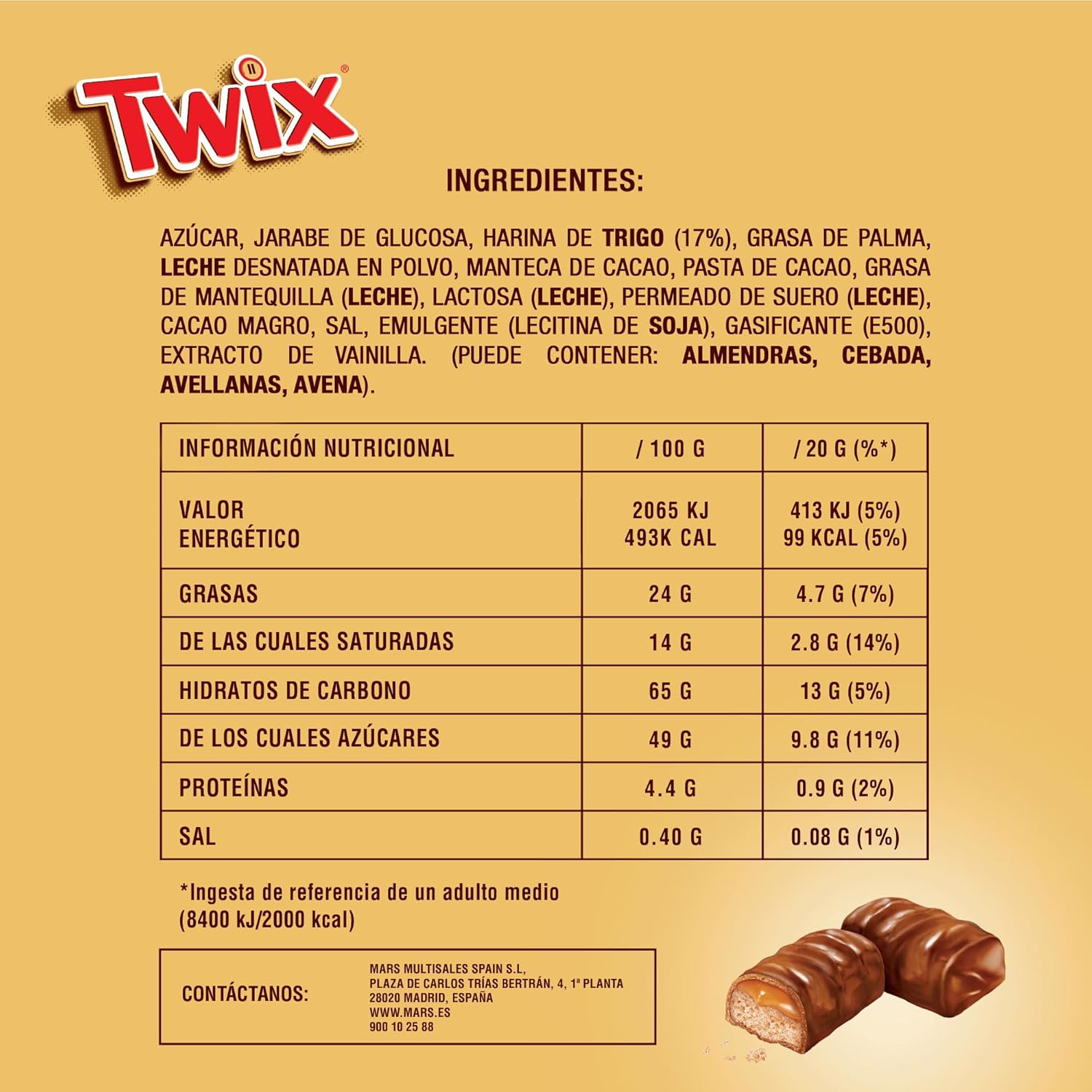 Minis barres chocolat au lait, caramel et biscuits - 10 minis barres - 227g 227 g