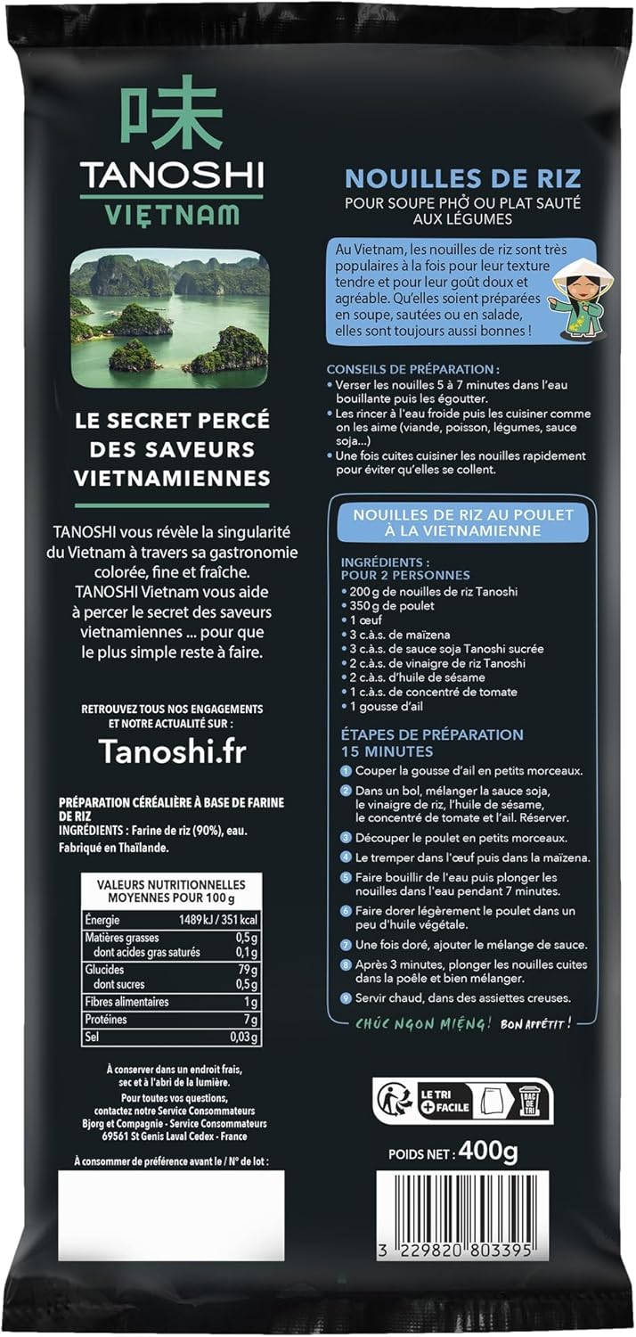 VIETNAM - Nouilles De Riz Sèches - Pour La Péparation des Nems,Rouleaux De Printemps et Bò Bún - 400 G Nouilles de Riz - 400 Gr
