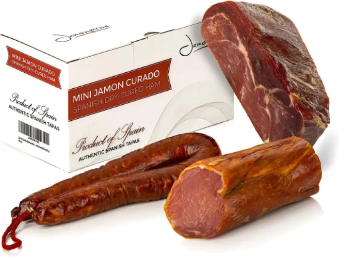 Jambon Serrano Cru Désossé 1 KG + Lomo (Longe) Duroc Naturel 250 gr + Chorizo Paprikawurst 200 gr - Jamon Serrano Jamonprive