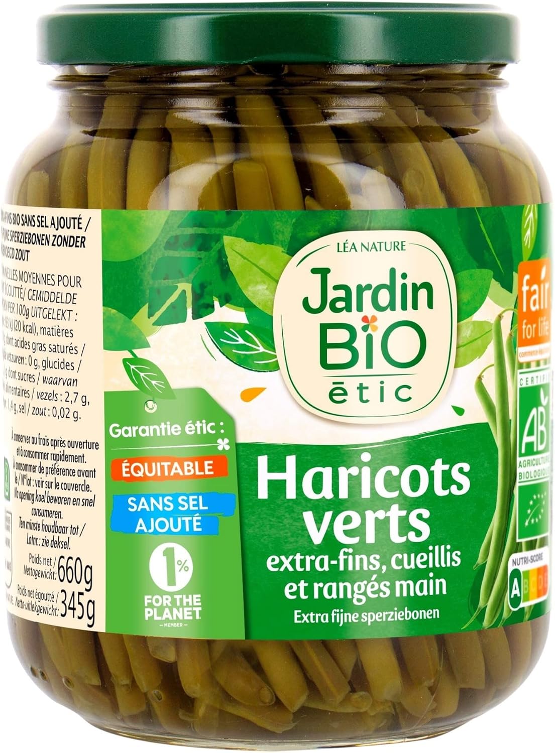 Haricots verts rangés main sans sel ajouté 660 g (L'emballage peut varier) (Lot de 2) 660 g (Lot de 2)