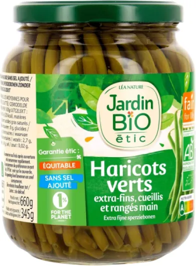 Haricots verts rangés main sans sel ajouté 660 g (L'emballage peut varier) (Lot de 2) 660 g (Lot de 2)